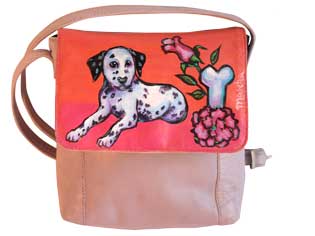 Plants: dog hund dalmadiner portrait 
                    leder tasche handtasche unikat bemalt malerei handbemalt von hand bemalt, 
                    bei klick wird lightbox gestartet