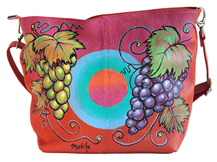 Plants: orange pink wein rotwein weißwein leder 
             tasche handtasche unikat bemalt malerei handbemalt von hand bemalt, 
             bei klick wird lightbox gestartet