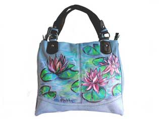 Plants: seerosen see rosen wasser 
                    frühling floral tasche handtasche unikat bemalt malerei handbemalt von hand bemalt, 
                    bei klick wird lightbox gestartet